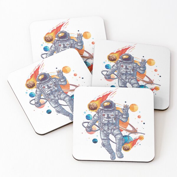 Item preview, Astronaut Exploring Space with Planets and Meteors designed and sold by yuki-hana.