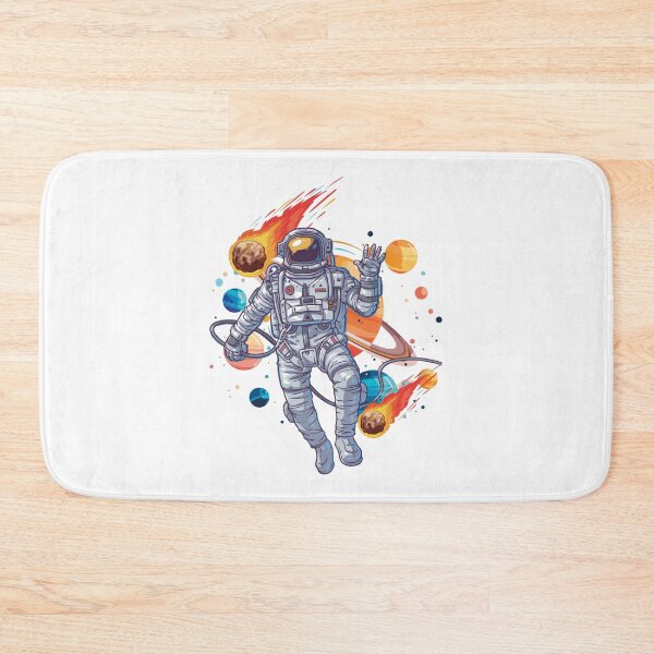 Item preview, Astronaut Exploring Space with Planets and Meteors designed and sold by yuki-hana.