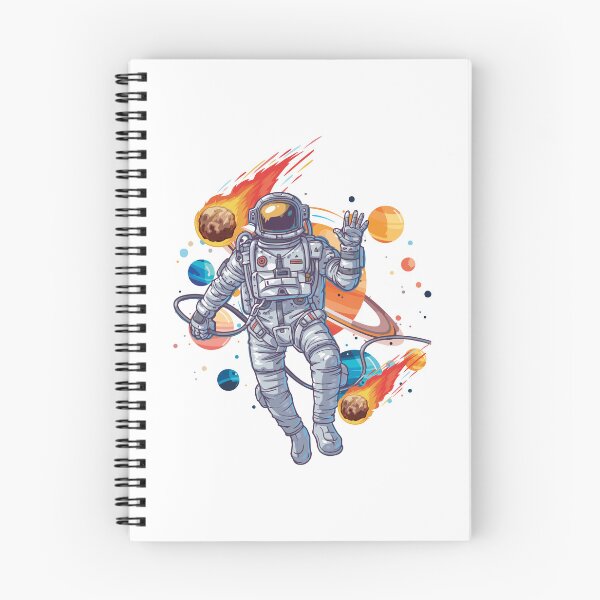 Item preview, Astronaut Exploring Space with Planets and Meteors designed and sold by yuki-hana.