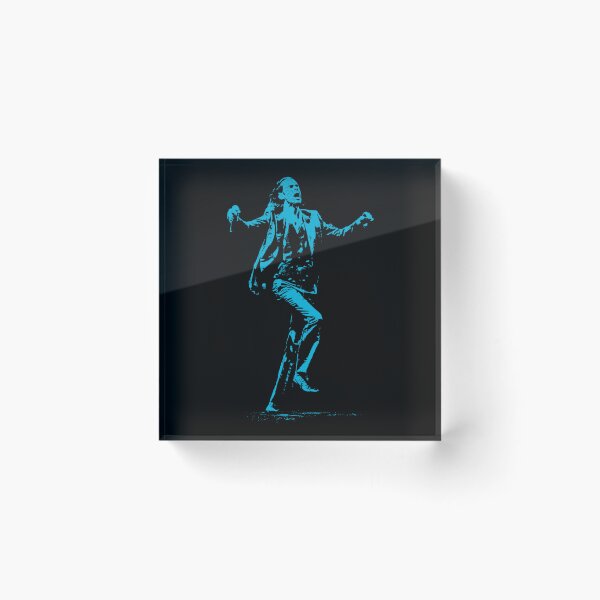 Item preview, Nick Cave Performance High-Contrast Stage Post Punk Cyan Distressed Halftone designed and sold by surmind.