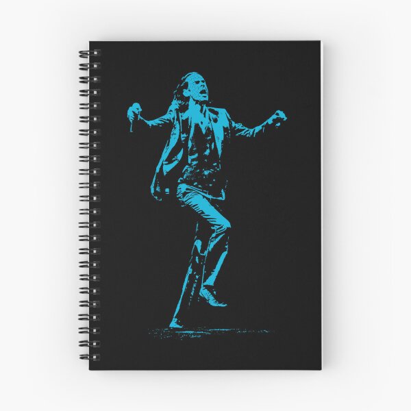 Item preview, Nick Cave Performance High-Contrast Stage Post Punk Cyan Distressed Halftone designed and sold by surmind.
