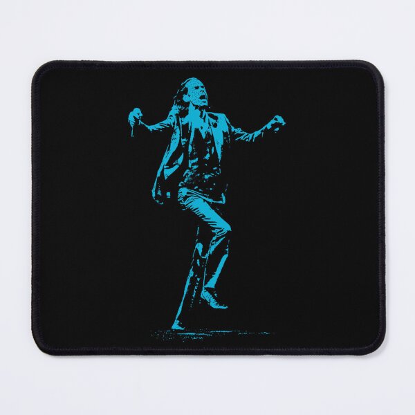 Item preview, Nick Cave Performance High-Contrast Stage Post Punk Cyan Distressed Halftone designed and sold by surmind.