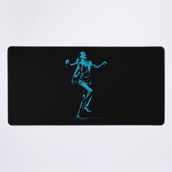 Item preview, Nick Cave Performance High-Contrast Stage Post Punk Cyan Distressed Halftone designed and sold by surmind.