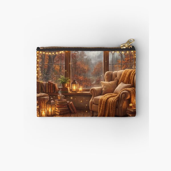 Item preview, Rainy Window Reading Corner | Cozy Hygge Book Lover Wall Art designed and sold by SebastianSpace.