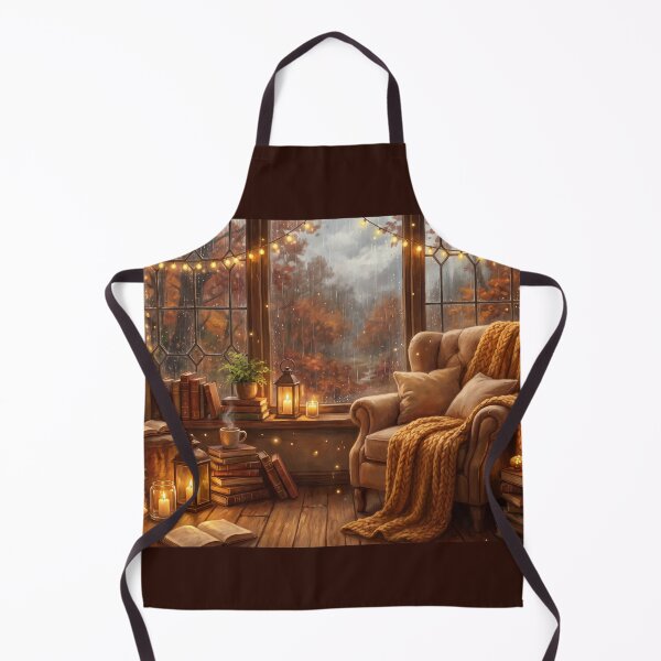 Item preview, Rainy Window Reading Corner | Cozy Hygge Book Lover Wall Art designed and sold by SebastianSpace.