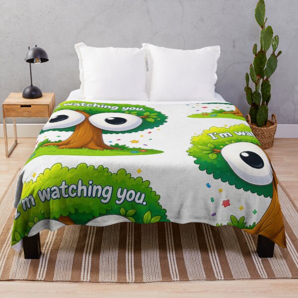 Item preview, I’m Watching You Funny Googly Eyes Tree Cartoon designed and sold by OutlanderDesigns.