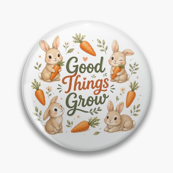 Item preview, Good Things Grow – Cute Bunny & Carrot Cottagecore Design designed and sold by Cartoon art with a purpose ❤️ Supporting Althea’s friends .