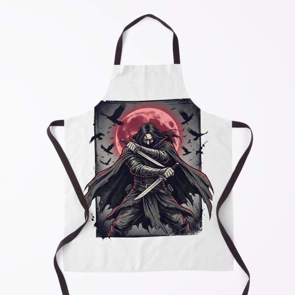 Item preview, Dark Fantasy Warrior With Swords and Red Moon Gothic Anime Style designed and sold by StickerNestYou.