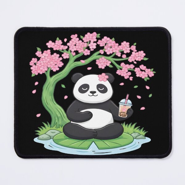 Item preview, Cute Panda Bubble Tea Cherry Blossom Spring Art designed and sold by DailySparks.