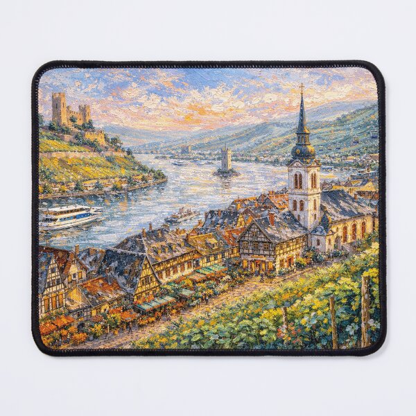 Item preview, A painting of Rüdesheim am Rhein, Germany – A Beautiful place in Europe. designed and sold by GalleryKauffeld.