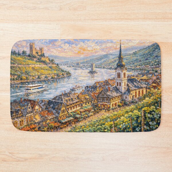 Item preview, A painting of Rüdesheim am Rhein, Germany – A Beautiful place in Europe. designed and sold by GalleryKauffeld.