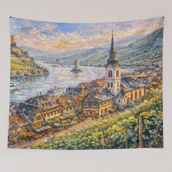 Item preview, A painting of Rüdesheim am Rhein, Germany – A Beautiful place in Europe. designed and sold by GalleryKauffeld.