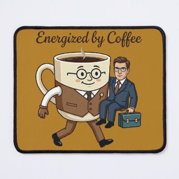 Item preview, Energized By Coffee - Funny Businessman Coffee Mug Art designed and sold by Northern Glow Art.