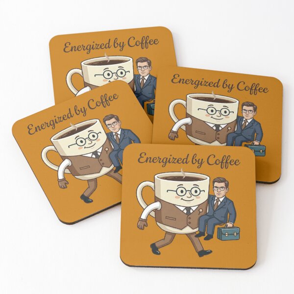 Item preview, Energized By Coffee - Funny Businessman Coffee Mug Art designed and sold by Northern Glow Art.