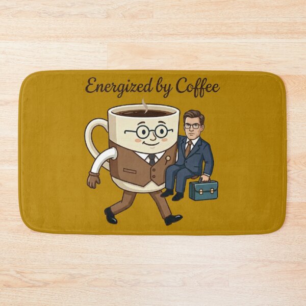 Item preview, Energized By Coffee - Funny Businessman Coffee Mug Art designed and sold by Northern Glow Art.