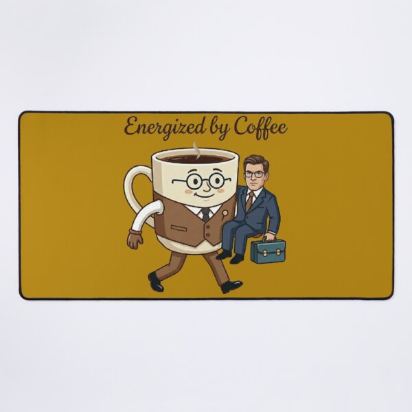 Item preview, Energized By Coffee - Funny Businessman Coffee Mug Art designed and sold by Northern Glow Art.