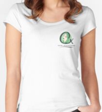 Cristina K Face Graphic Pocket (Green) Women's Fitted Scoop T-Shirt