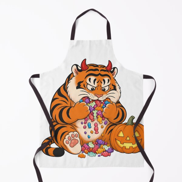 Item preview, Chubby Tiger Halloween Candy and Pumpkin designed and sold by aigcx.