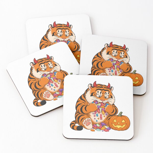 Item preview, Chubby Tiger Halloween Candy and Pumpkin designed and sold by aigcx.