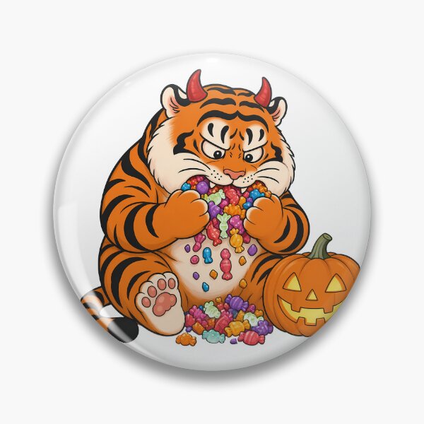 Item preview, Chubby Tiger Halloween Candy and Pumpkin designed and sold by aigcx.