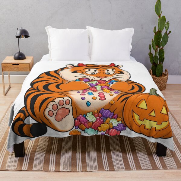 Item preview, Chubby Tiger Halloween Candy and Pumpkin designed and sold by aigcx.