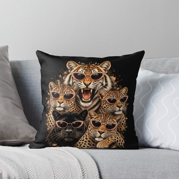 Item preview, Cool Wild Cats Wearing Sunglasses – Funny Tiger Leopard Panther Cat Lover Design designed and sold by PosiMCreations.