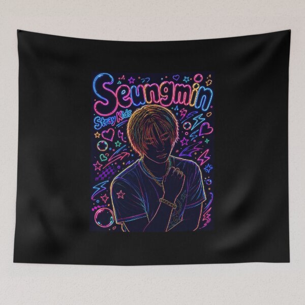 Item preview, Seungmin Stray Kids Neon Y2K Cyberpunk Fan Art designed and sold by looplandger.