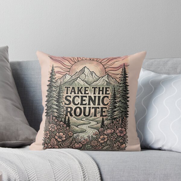 Item preview, Take The Scenic Route Vintage Mountain Landscape designed and sold by Paolo-Bandal.