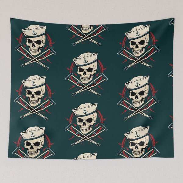 Item preview, Vintage Sailor Skull Crossbones designed and sold by ClotheDesigng.