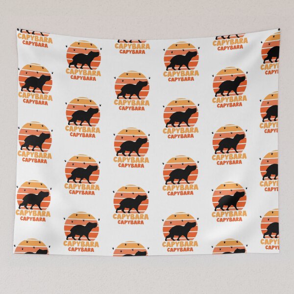 Item preview, Capybara Retro Sunset Animal Silhouette designed and sold by chatzous.
