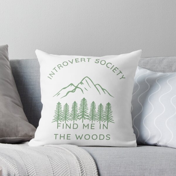 Item preview, Introvert Society Find Me in the Woods Sage Green Line Art Nature Graphic designed and sold by DecibelDecor034.
