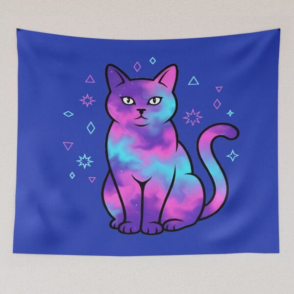 Item preview, Cosmic Galaxy Cat Neon Magic Cute Feline Art designed and sold by DailySparks.
