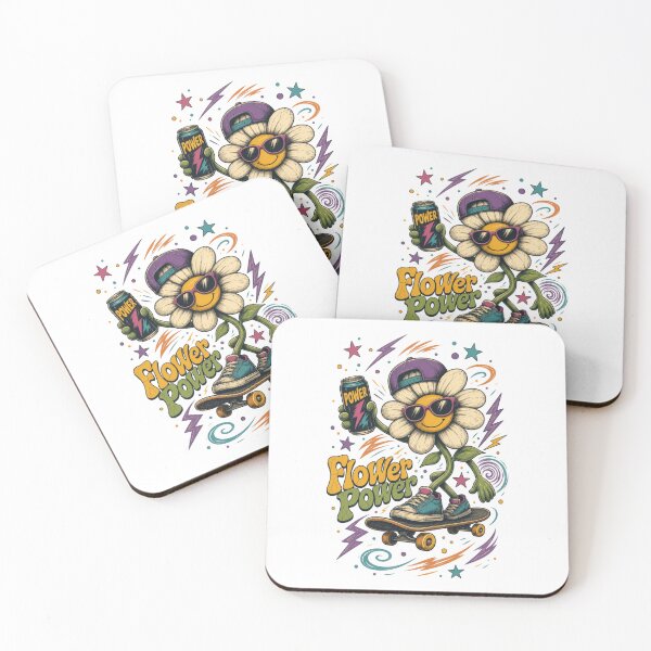 Item preview, Flower Power Skater – Cool retro flower designed and sold by Radixbarny.
