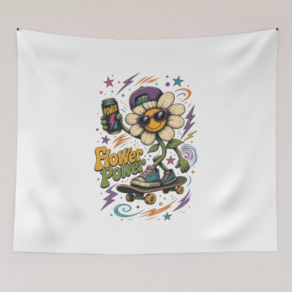 Item preview, Flower Power Skater – Cool retro flower designed and sold by Radixbarny.