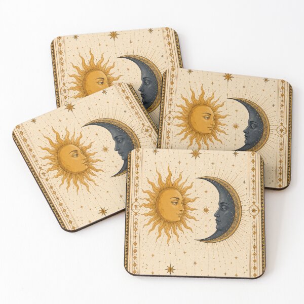 Item preview, Celestial Sun Moon Stars Patchwork | Vintage Cosmic Astrology Collage designed and sold by flowerpower999.