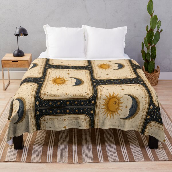 Item preview, Celestial Sun Moon Stars Patchwork | Vintage Cosmic Astrology Collage designed and sold by flowerpower999.