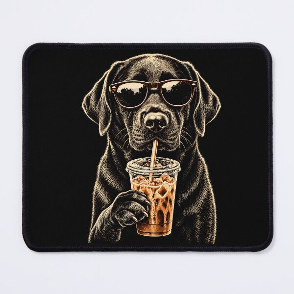 Item preview, Black Labrador Iced Coffee Lover – Cool Dog With Sunglasses Funny Coffee Design designed and sold by PosiMCreations.