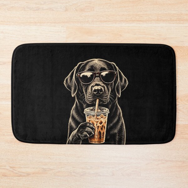 Item preview, Black Labrador Iced Coffee Lover – Cool Dog With Sunglasses Funny Coffee Design designed and sold by PosiMCreations.