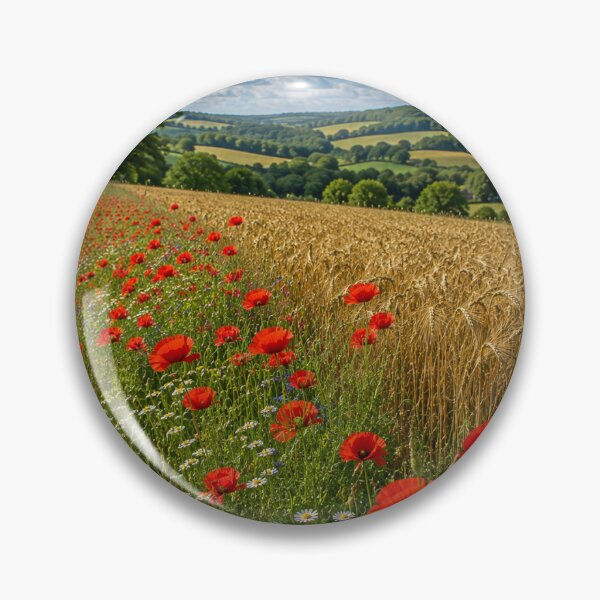 Item preview, Poppy Wildflower Meadow Beside Golden Wheat Field English Countryside designed and sold by ThatSurreyLife.