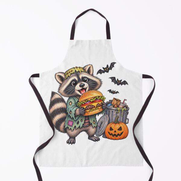 Item preview, Funny Halloween Raccoon with Burger Pumpkin and Bats designed and sold by Buli89.