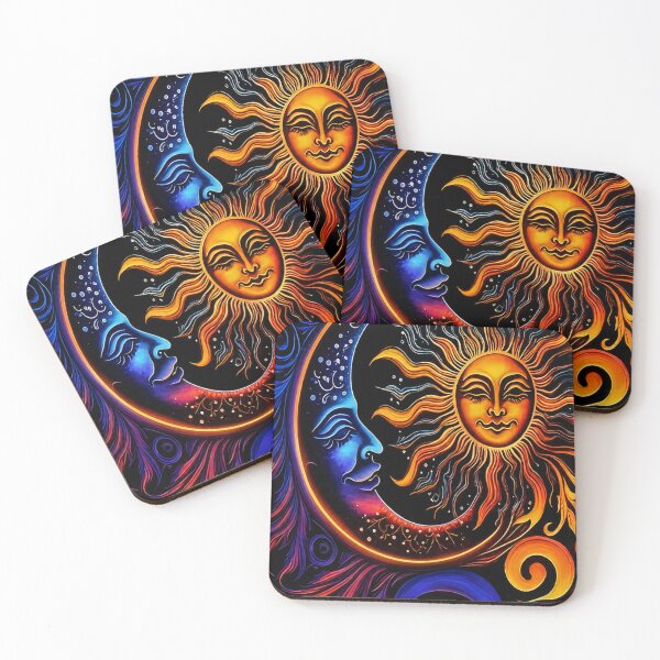 Item preview, Celestial Sun Moon Stars Patchwork | Vintage Cosmic Astrology Collage designed and sold by flowerpower999.