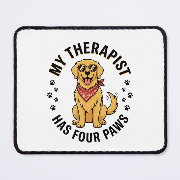 Item preview, My Therapist Has Four Paws – Funny Golden Retriever Dog Design designed and sold by StickerNestYou.