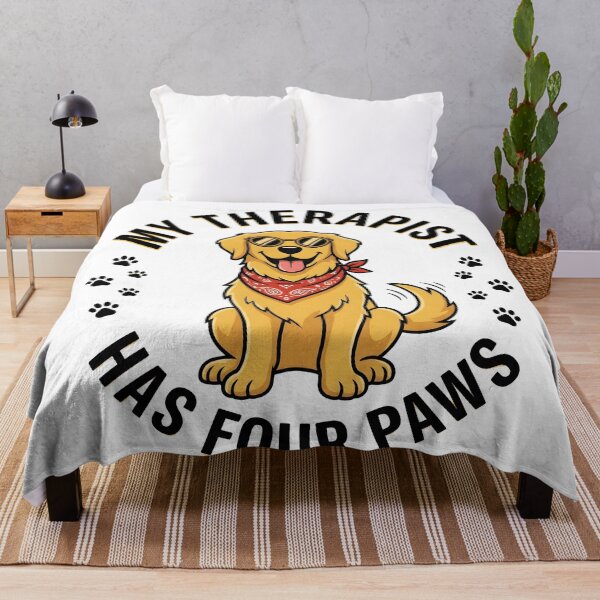 Item preview, My Therapist Has Four Paws – Funny Golden Retriever Dog Design designed and sold by StickerNestYou.