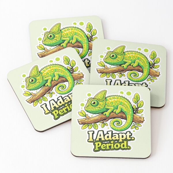 Item preview, I Adapt Period | Cute Chameleon Growth Mindset Art designed and sold by Safe Haven Pets.