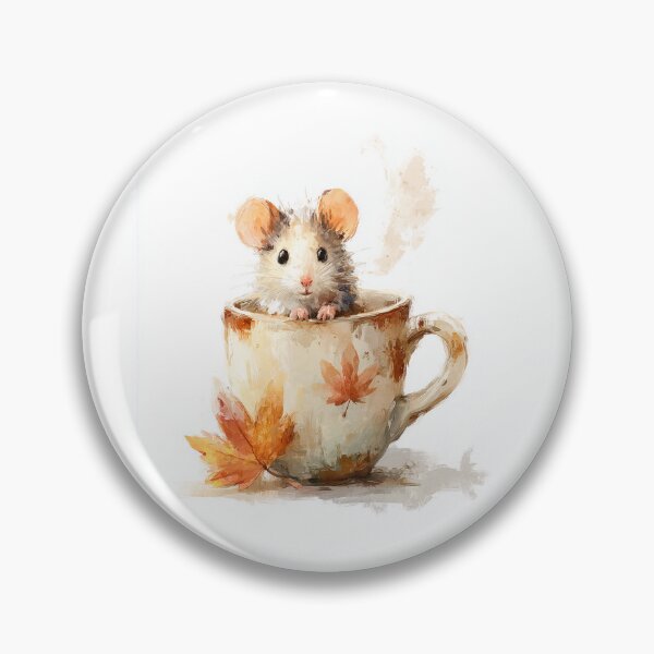 Item preview, Cozy Autumn Mouse in a Coffee Cup designed and sold by Helenaphotoart.