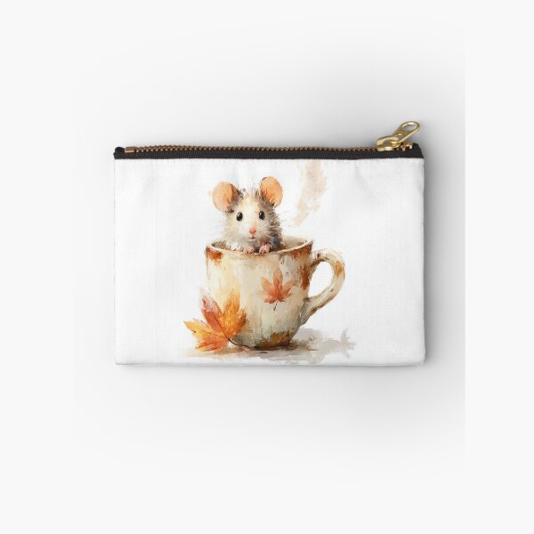 Item preview, Cozy Autumn Mouse in a Coffee Cup designed and sold by Helenaphotoart.