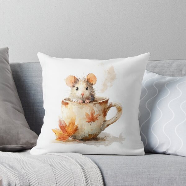 Item preview, Cozy Autumn Mouse in a Coffee Cup designed and sold by Helenaphotoart.