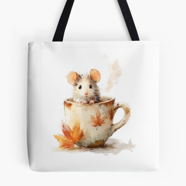 Item preview, Cozy Autumn Mouse in a Coffee Cup designed and sold by Helenaphotoart.