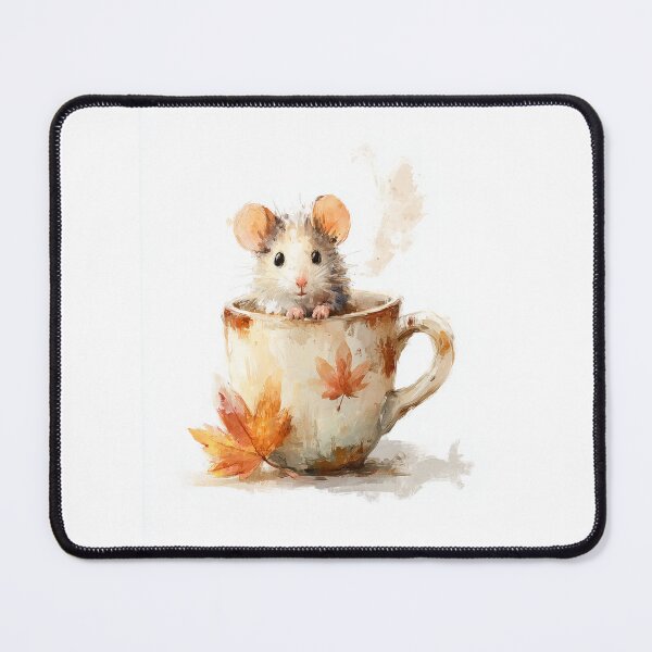 Item preview, Cozy Autumn Mouse in a Coffee Cup designed and sold by Helenaphotoart.