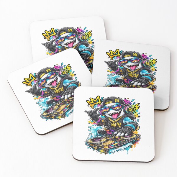 Item preview, DJ Shark Graffiti Music Streetwear Art designed and sold by JMDG Studio.